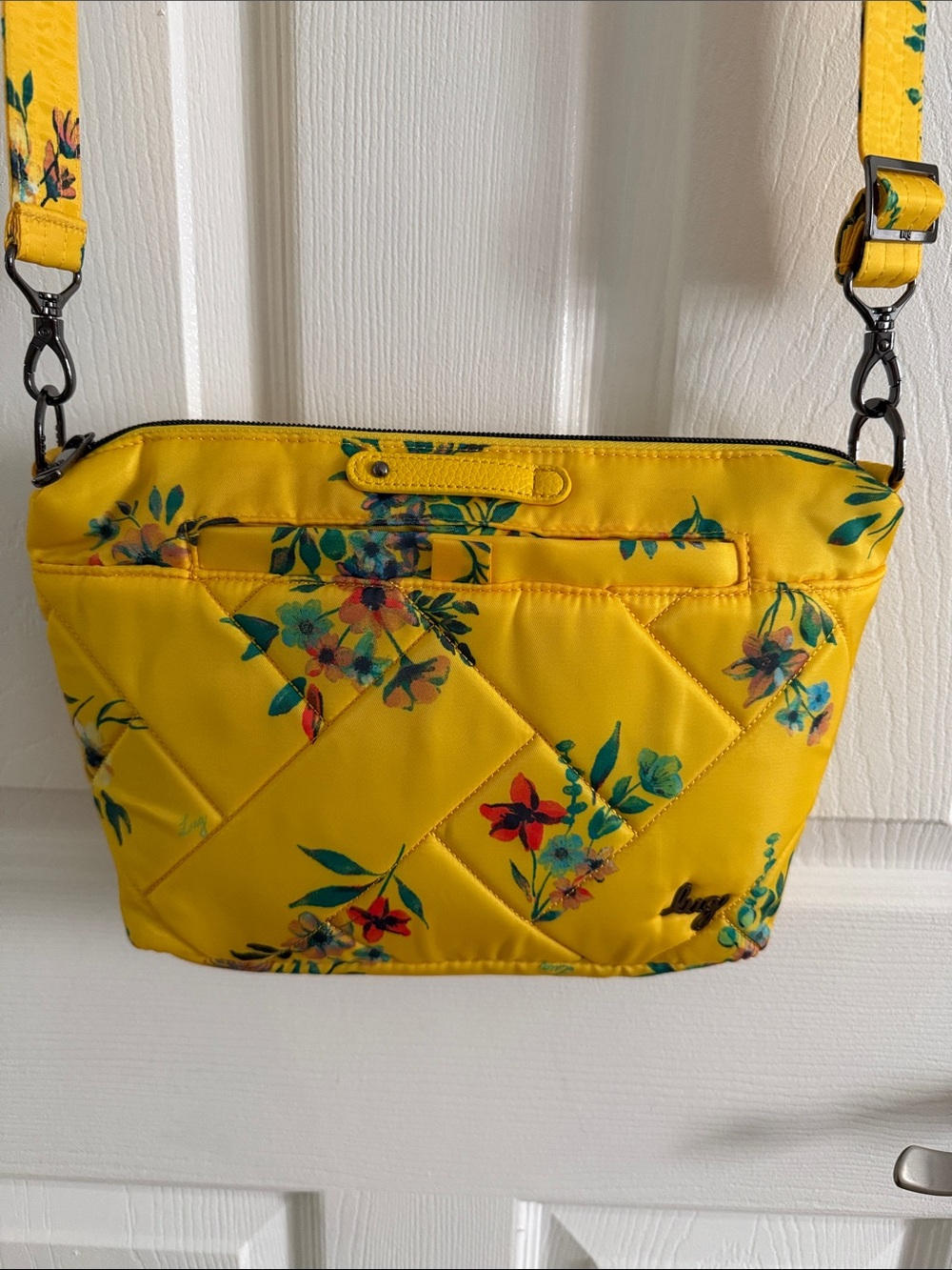 lug Quilted Floral Crossbody Purse Flare 2 - Boot Yellow